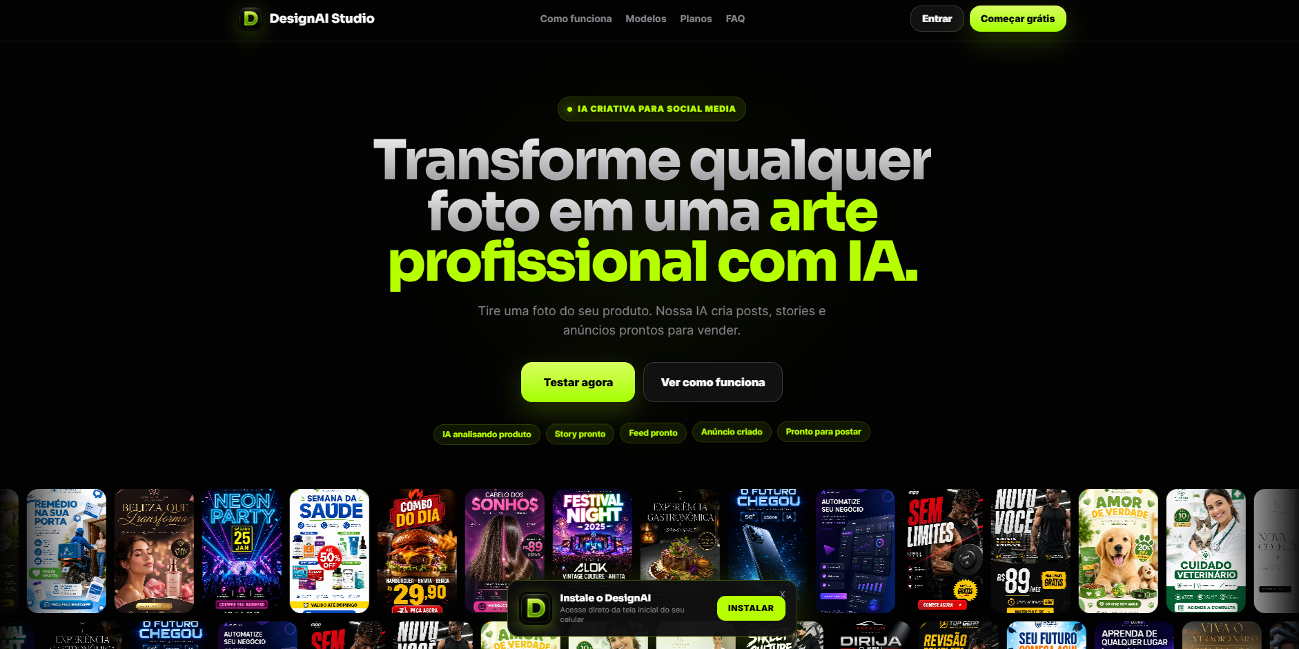 Tela do projeto DesignAI Studio Pro