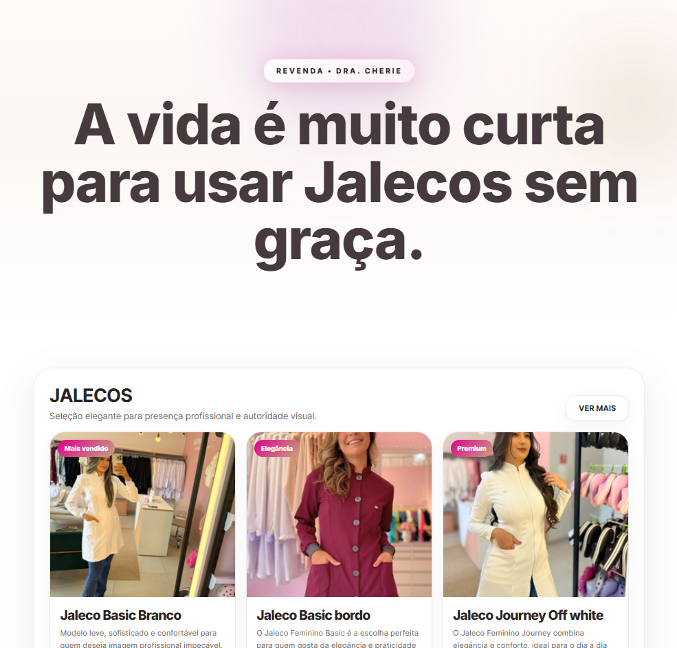 Tela do projeto Revenda Dra Cherie