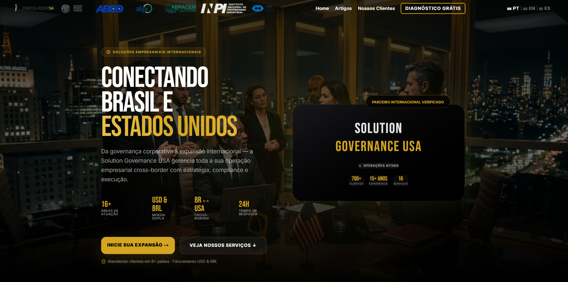 Tela do projeto Solution Governança